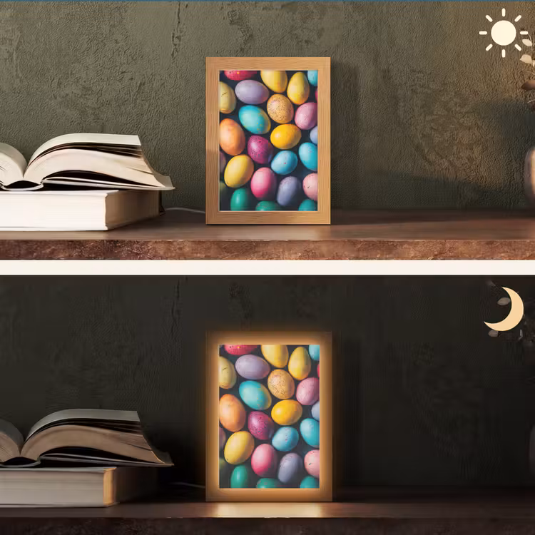 Kleurrijk - Paaseitjes - Spetters Light Box met kabel (Tafellamp) klein -sfeer3