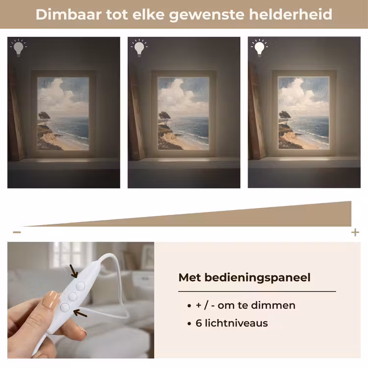 Klif - Zee - Boom Light Box met kabel (Tafellamp) klein -USP_dimbaarNL