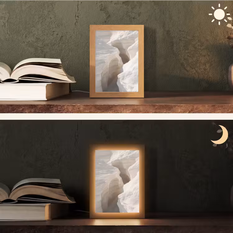 Kloof - Wit - Sneeuw Light Box met kabel (Tafellamp) klein -sfeer3
