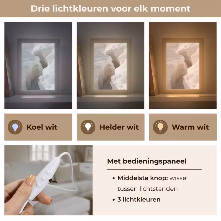 Kloof - Wit - Sneeuw Light Box met kabel (Tafellamp) klein -USP_lichtkleurNL