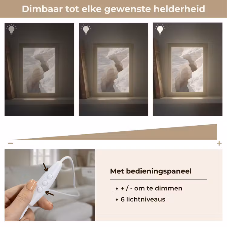 Kloof - Wit - Sneeuw Light Box met kabel (Tafellamp) klein -USP_dimbaarNL