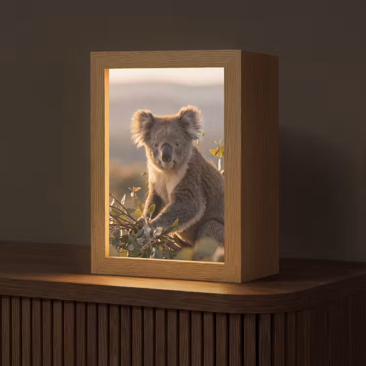 Koala - Bladeren - Ochtendlicht Light Box met kabel (Tafellamp) klein -z3d_website