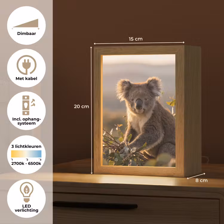 Koala - Bladeren - Ochtendlicht Light Box met kabel (Tafellamp) klein -USP_NL