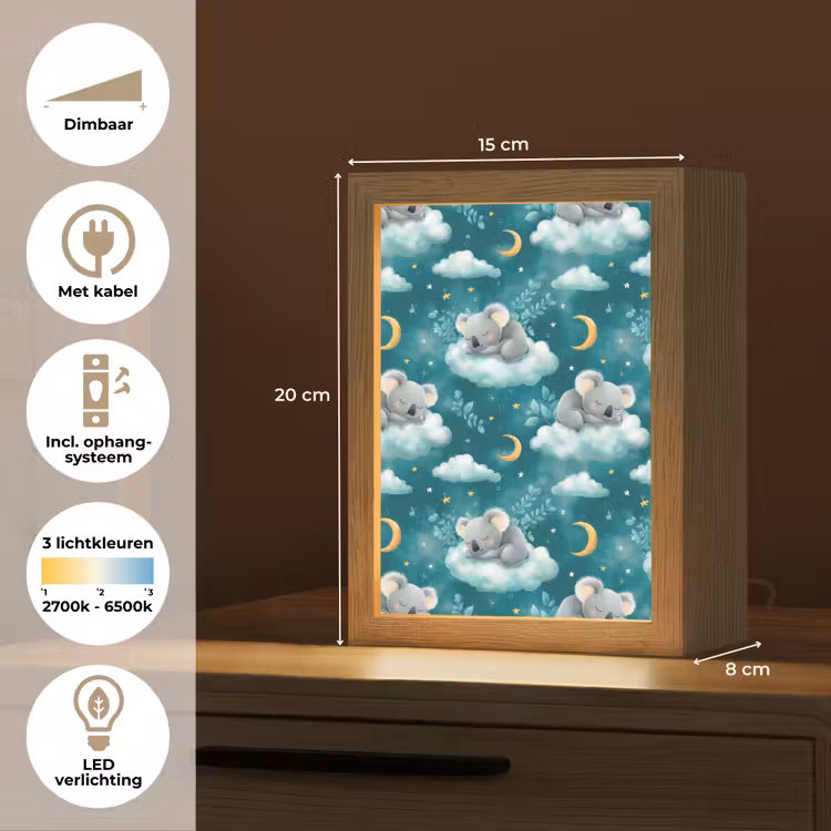Koala's - Betoverend - Blauw Light Box met kabel (Tafellamp) klein 925 -USP_NL