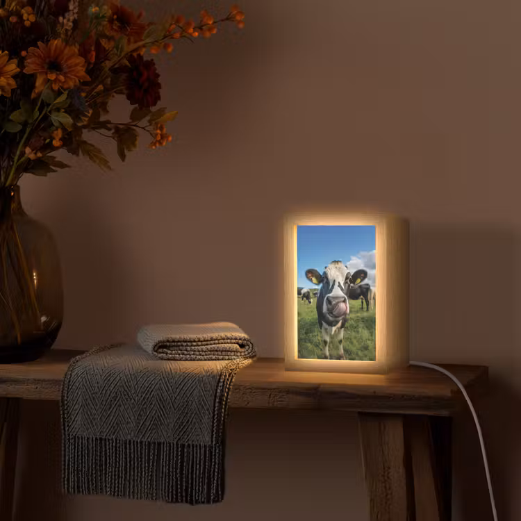 Koe - Tong - Weide Light Box met kabel (Tafellamp) klein -sfeer4