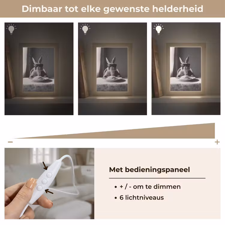 Konijn - Bunny - Zonnebril - Tafelkleed - Pasta - Schattig Light Box met kabel (Tafellamp) klein -USP_dimbaarNL