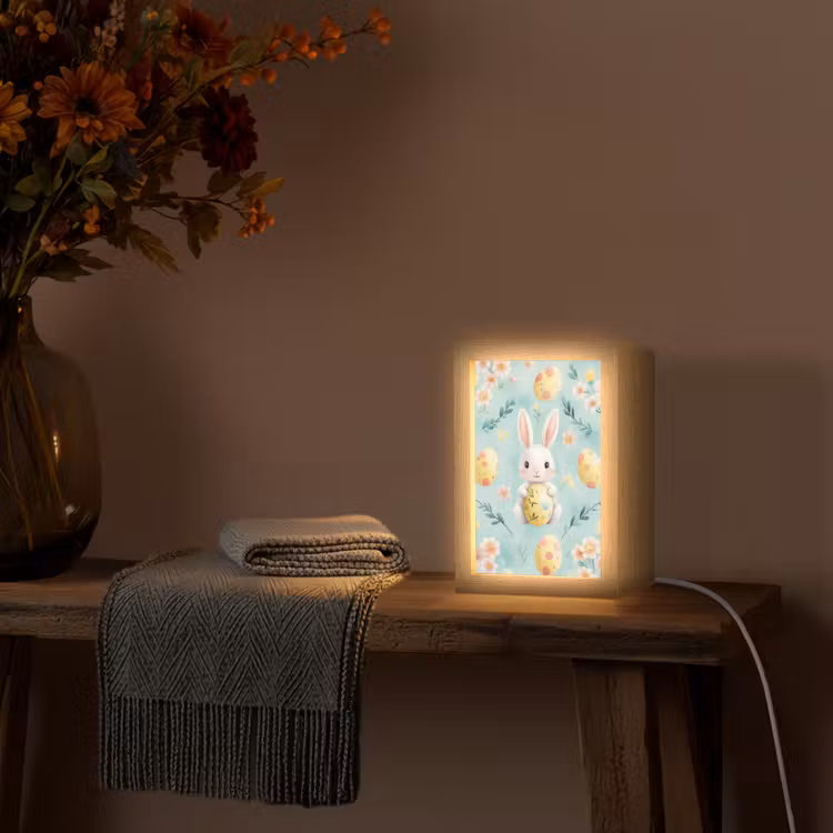 Konijn - Eieren - Takjes Light Box met kabel (Tafellamp) klein -sfeer4