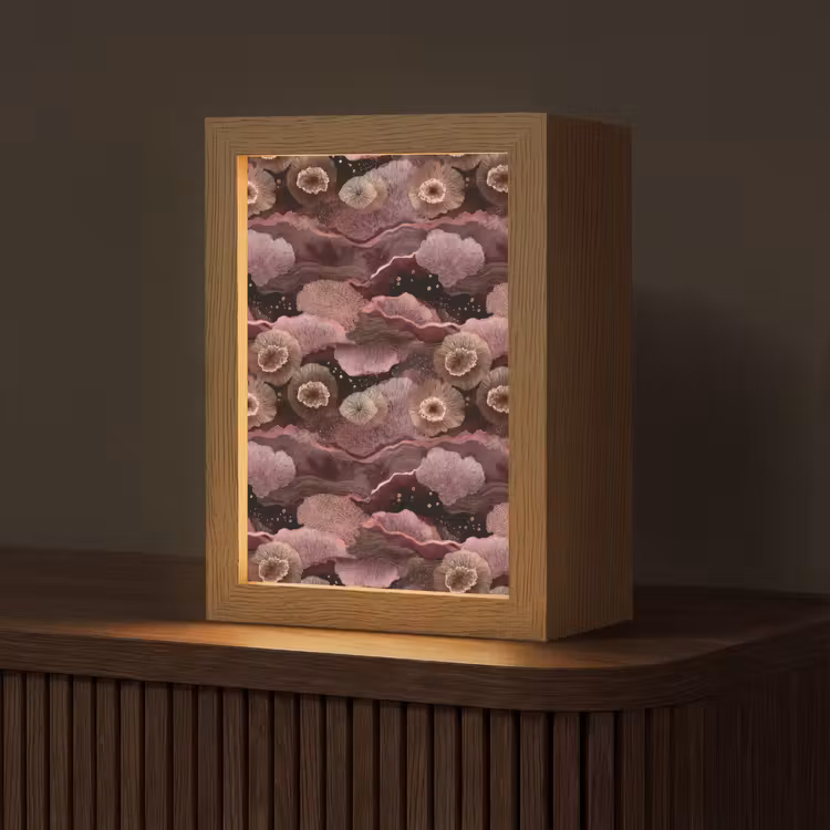 Koraal - Organisch - Roze Light Box met kabel (Tafellamp) klein 925 -z3d_website