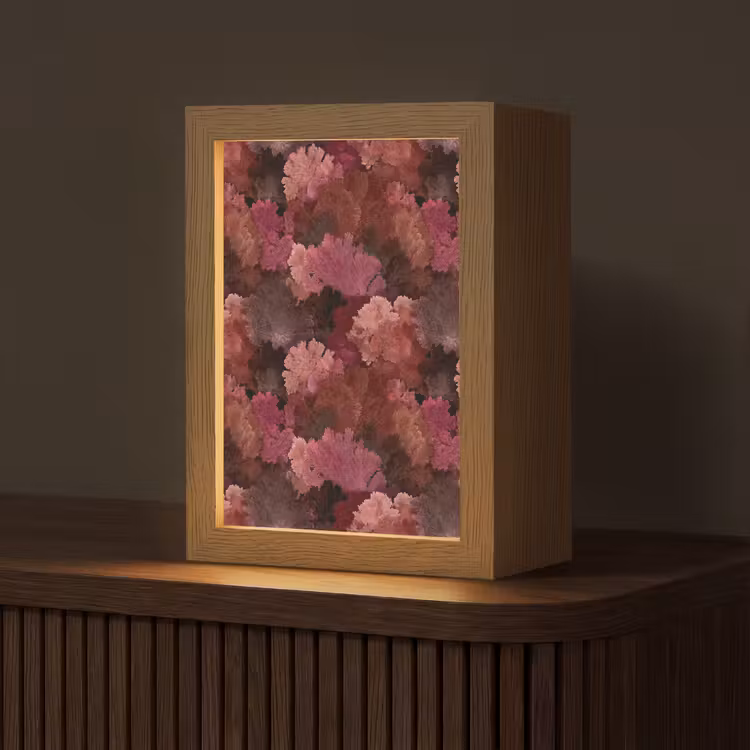 Koraal - Textuur - Kleurrijk Light Box met kabel (Tafellamp) klein 925 -z3d_website
