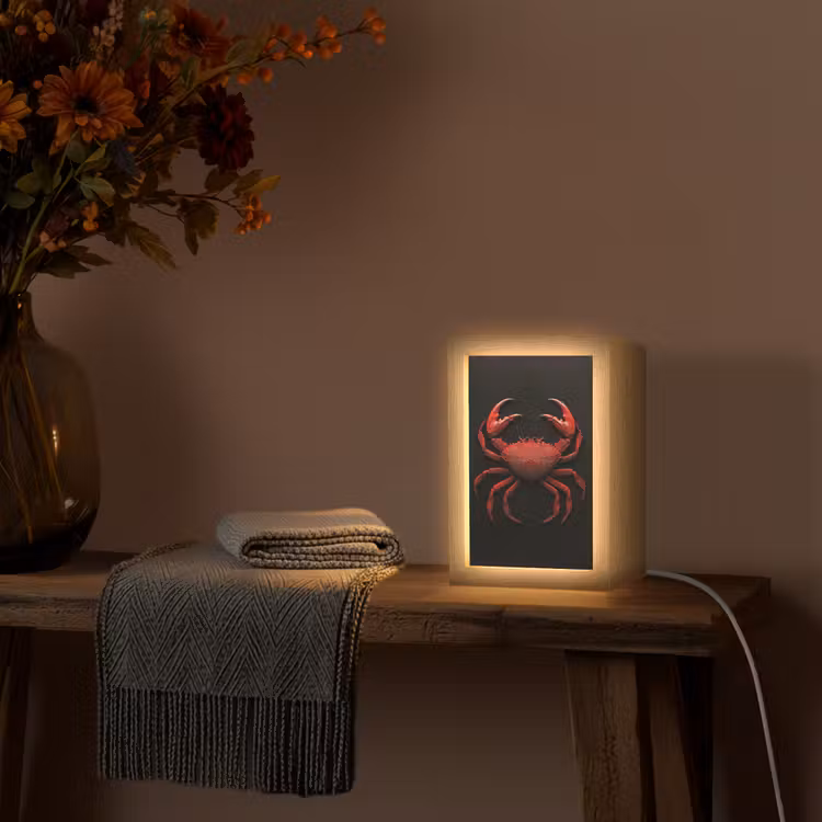 Krab - Rood - Vissen - Schaaldieren Light Box met kabel (Tafellamp) klein -sfeer4