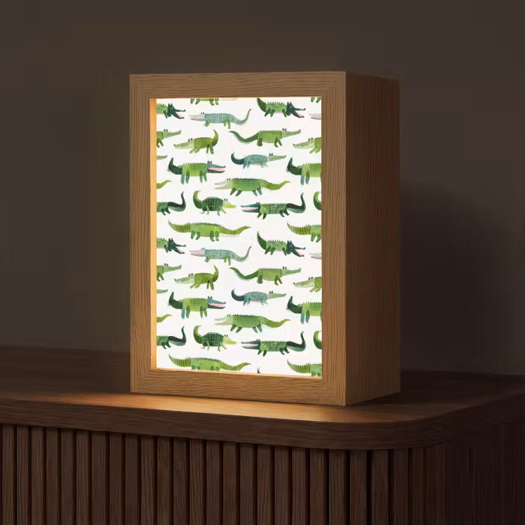 krokodillen - Speels - Groen Light Box met kabel (Tafellamp) klein 925 -z3d_website
