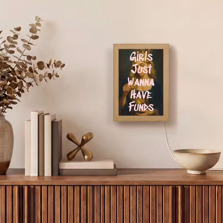 Kroon - Vrouw - Jurk - Opvallend Light Box met kabel (Tafellamp) klein -sfeer2