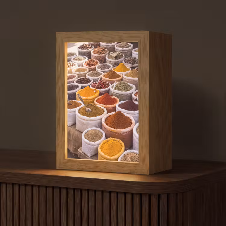 Tafellamp - Kruiden - Markt - Eten - Kruiden - Markt - Eten Light Box met kabel (Tafellamp) klein