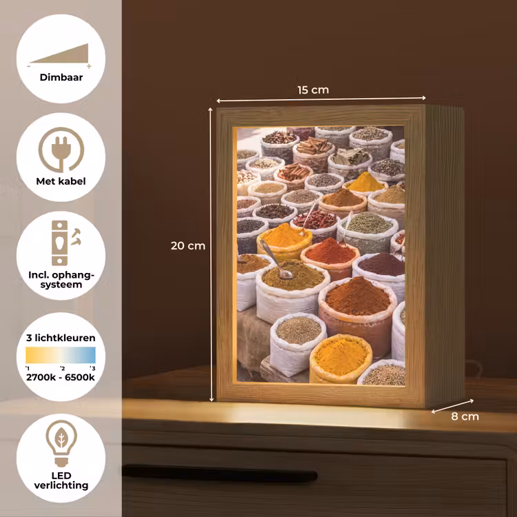 Tafellamp - Kruiden - Markt - Eten - Kruiden - Markt - Eten Light Box met kabel (Tafellamp) klein