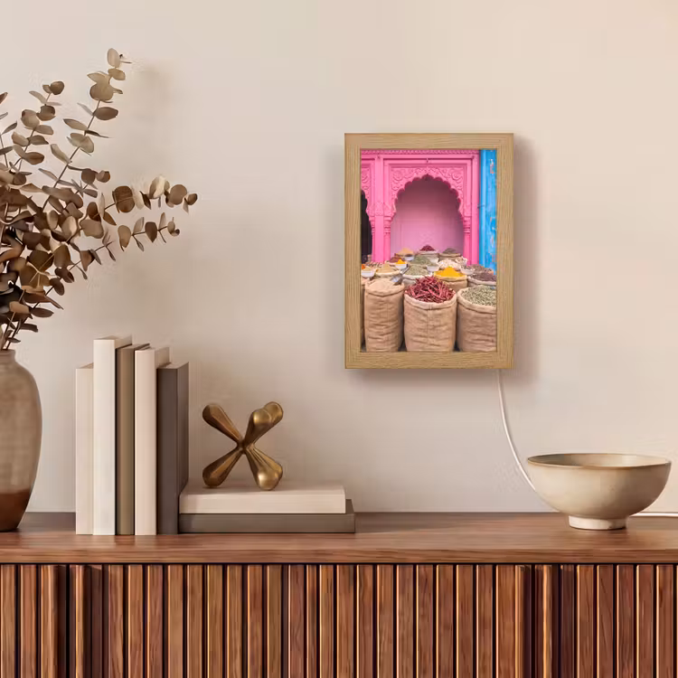 Tafellamp - Kruiden - Markt - Roze - Kruiden - Markt - Roze Light Box met kabel (Tafellamp) klein