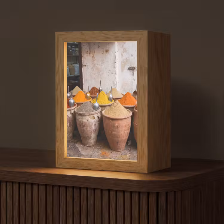 Tafellamp - Kruiden - Potten - Oosters - Kruiden - Potten - Oosters Light Box met kabel (Tafellamp) klein