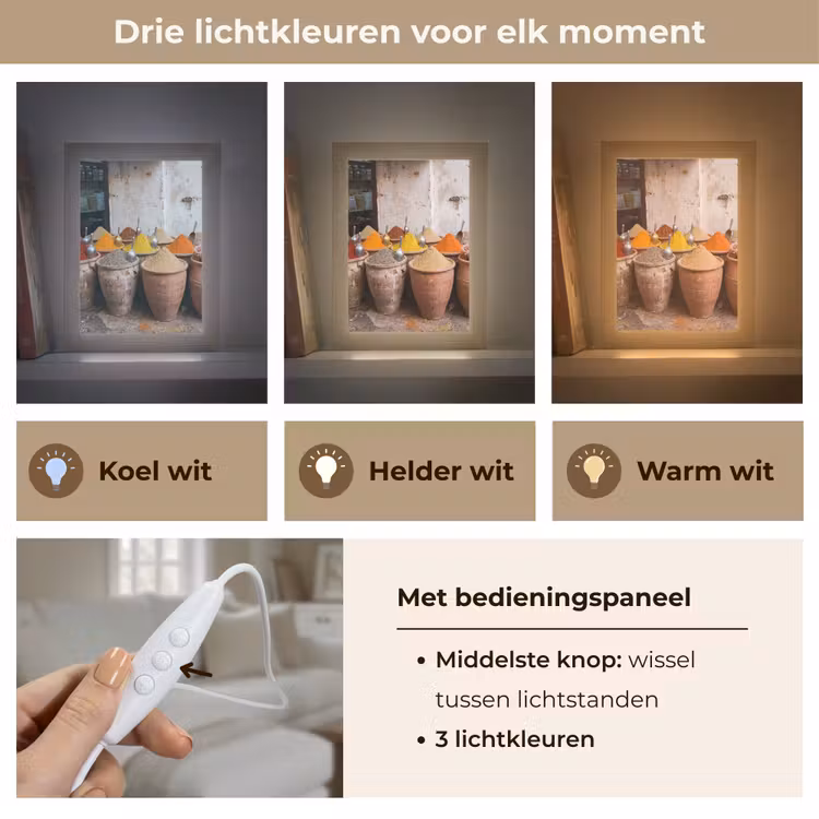 Tafellamp - Kruiden - Potten - Oosters - Kruiden - Potten - Oosters Light Box met kabel (Tafellamp) klein