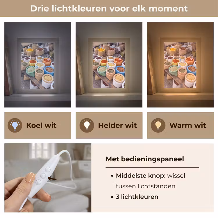 Tafellamp - Kruiden - Zakken - Markt - Kruiden - Zakken - Markt Light Box met kabel (Tafellamp) klein