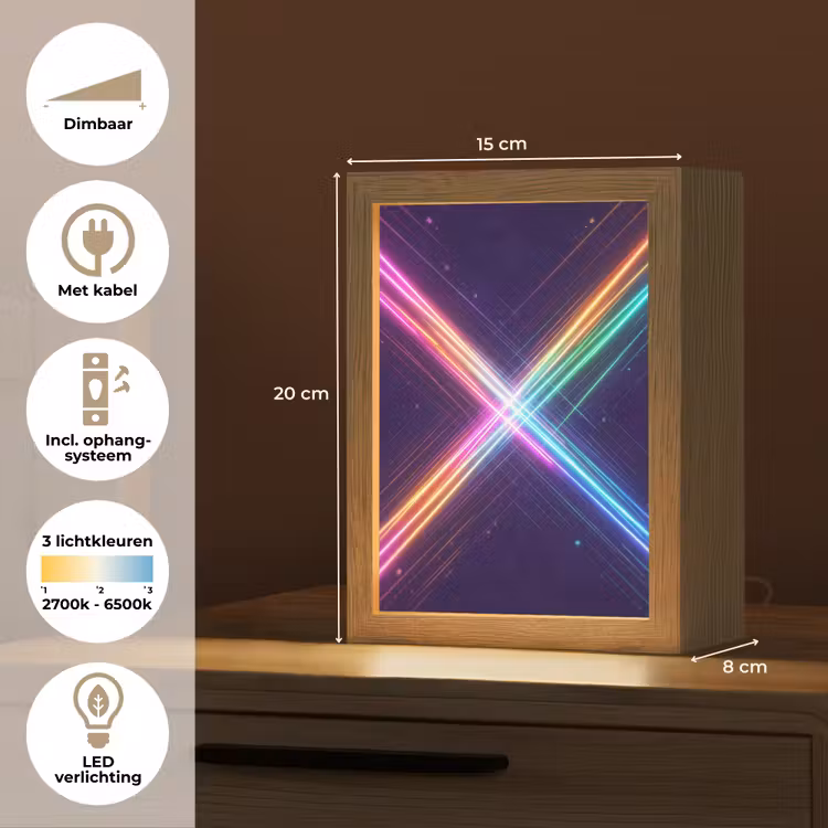 Kruisen - Lasterstralen - Neon Light Box met kabel (Tafellamp) klein -USP_NL