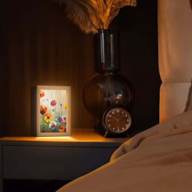 Kunst - Bloemen - Lente - Natuur Light Box met kabel (Tafellamp) klein -sfeer1