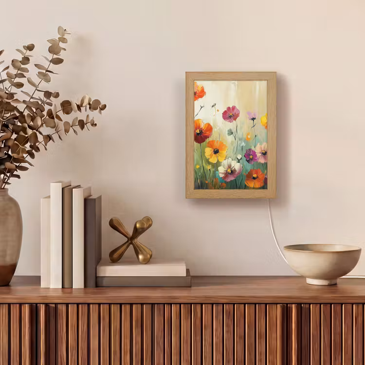 Kunst - Bloemen - Lente - Natuur Light Box met kabel (Tafellamp) klein -sfeer2