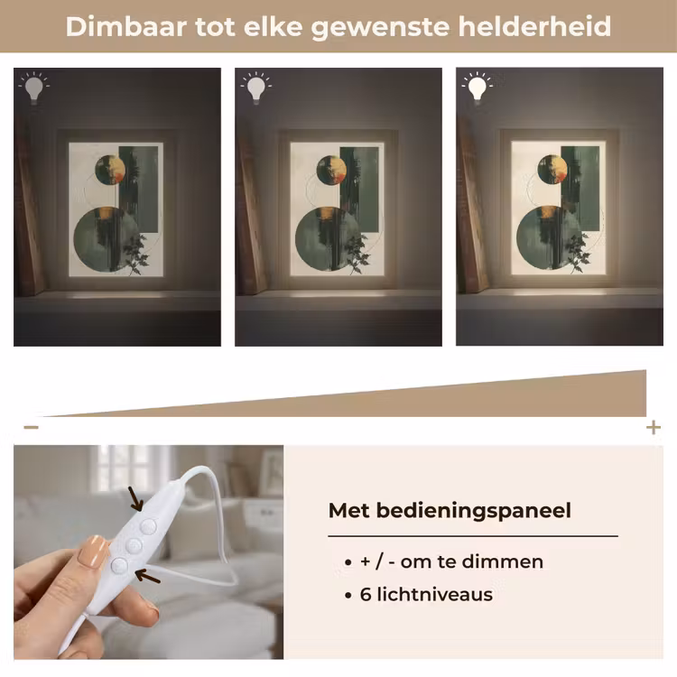 Kunst - Cirkels - Modern - Abstract Light Box met kabel (Tafellamp) klein -USP_dimbaarNL