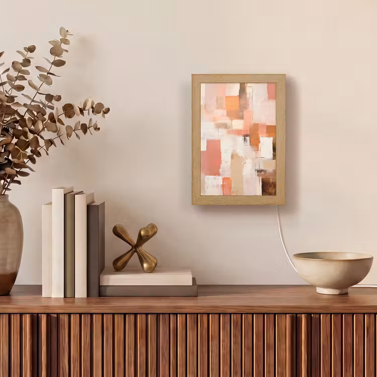 Kunst - Roze - Abstract Light Box met kabel (Tafellamp) klein -sfeer2