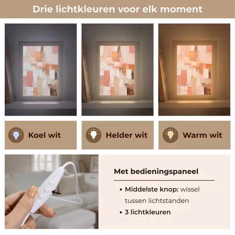 Kunst - Roze - Abstract Light Box met kabel (Tafellamp) klein -USP_lichtkleurNL