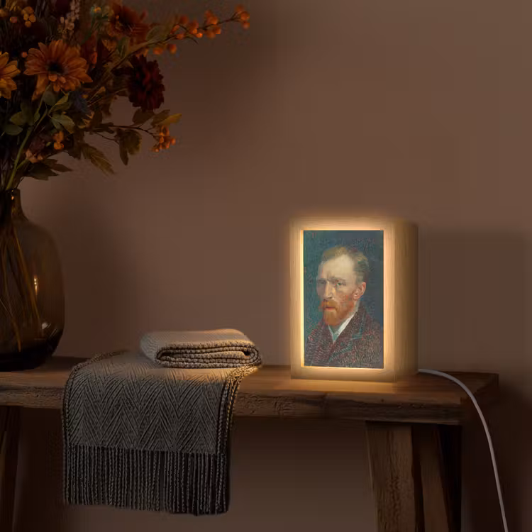 Kunst - Van Gogh - Oude meesters - Zelfportret Light Box met kabel (Tafellamp) klein -sfeer4
