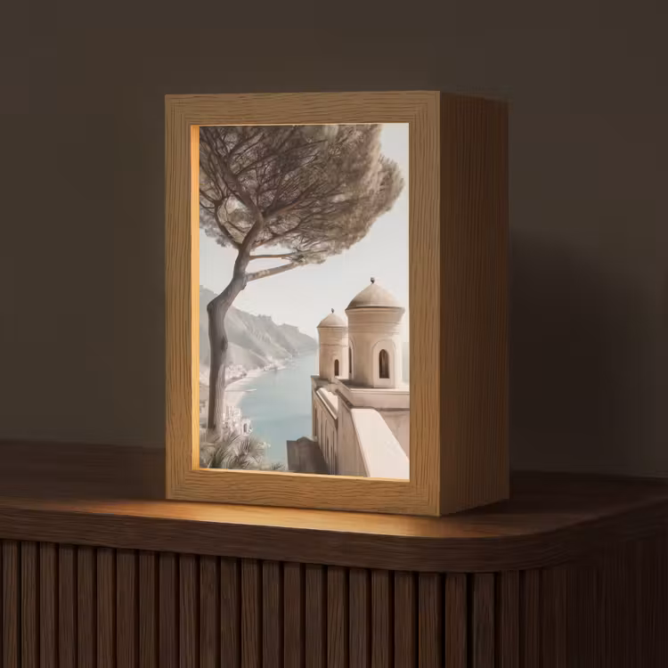 Kust - Klif - Boom - Gebouw Light Box met kabel (Tafellamp) klein -z3d_website