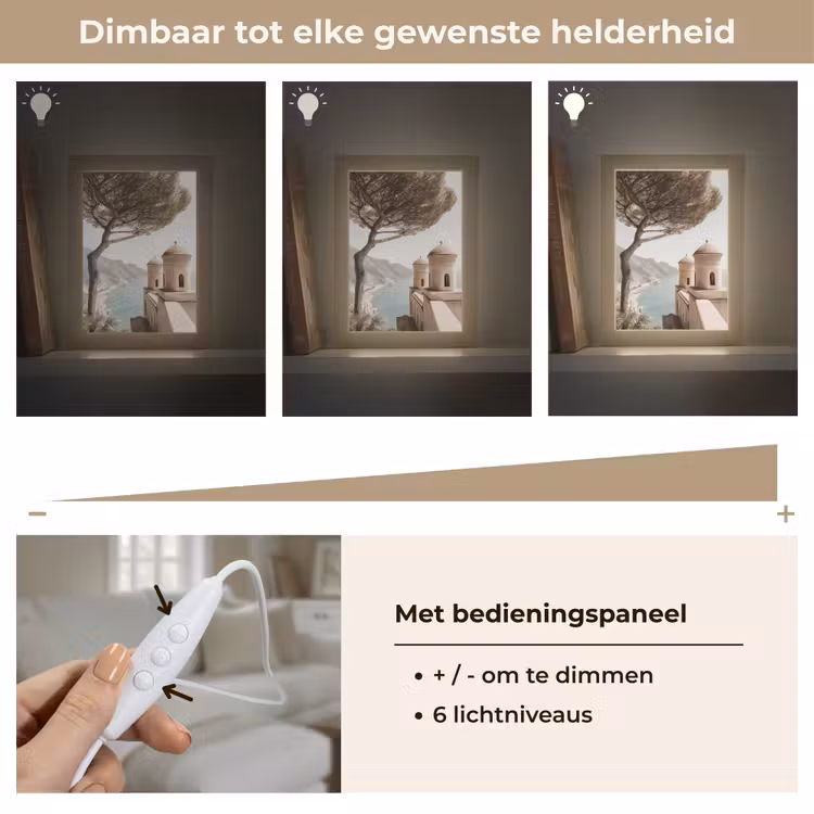 Kust - Klif - Boom - Gebouw Light Box met kabel (Tafellamp) klein -USP_dimbaarNL