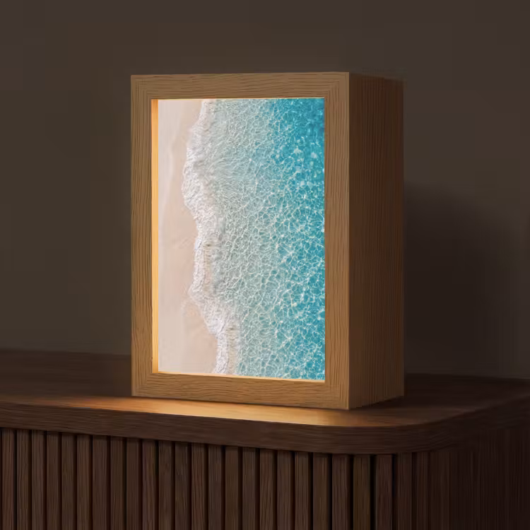 Kust - Zand - Blauw Light Box met kabel (Tafellamp) klein -z3d_website
