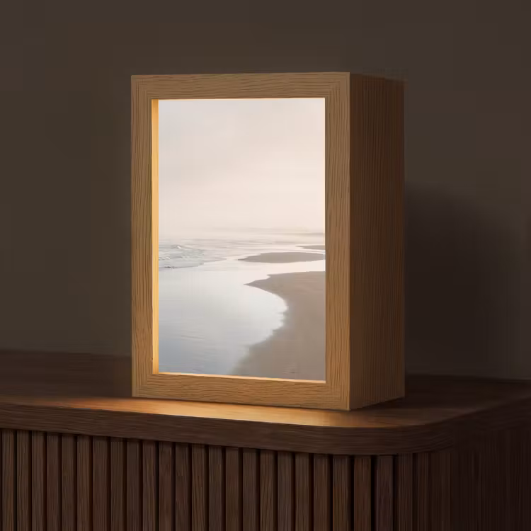 Kustlijn - Strand - Oceaan Light Box met kabel (Tafellamp) klein -z3d_website
