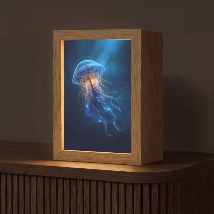 Kwal - Lichtgevend - Tentakels - Blauw Light Box met kabel (Tafellamp) klein -z3d_website