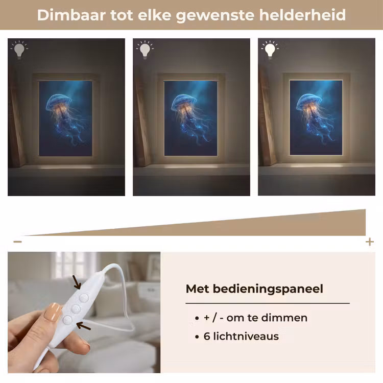 Kwal - Lichtgevend - Tentakels - Blauw Light Box met kabel (Tafellamp) klein -USP_dimbaarNL