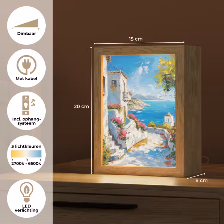 Landschap - Bloemen - Natuur - Zomer Light Box met kabel (Tafellamp) klein -USP_NL