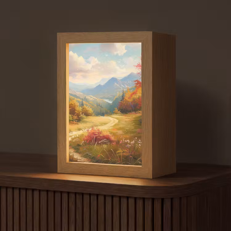 Landschap - Illustratie - Natuur Light Box met kabel (Tafellamp) klein -z3d_website