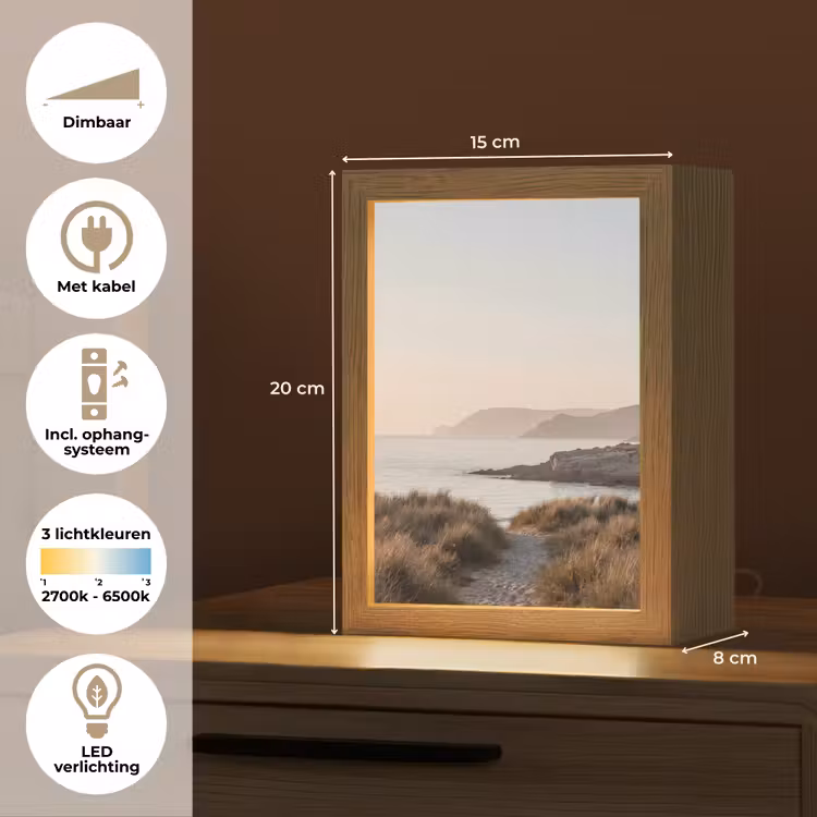 Landschap - Kust - Duinen Light Box met kabel (Tafellamp) klein -USP_NL