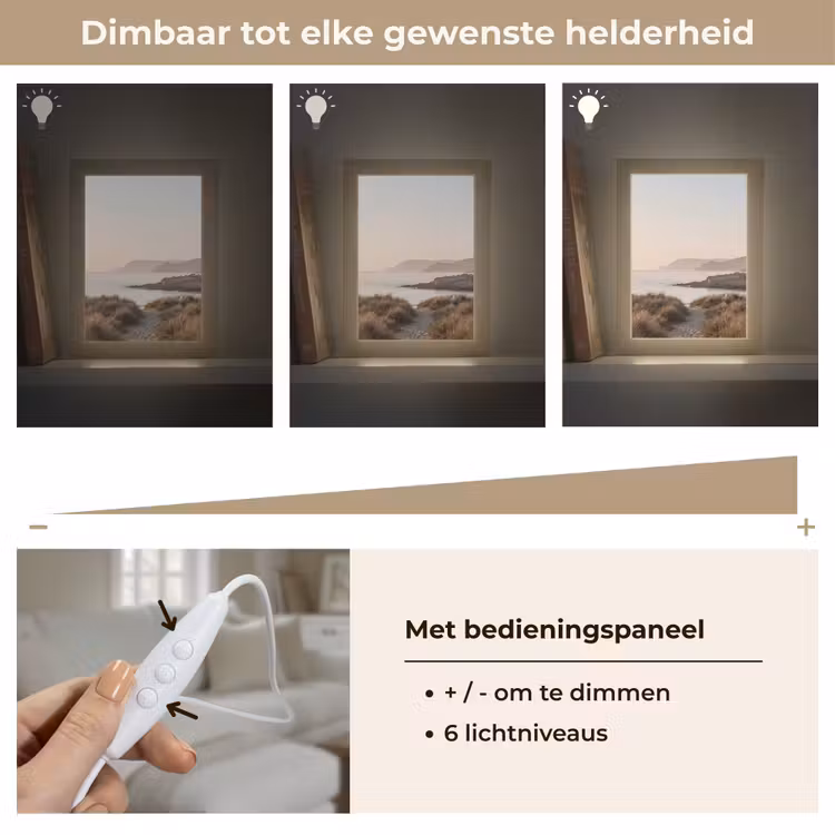 Landschap - Kust - Duinen Light Box met kabel (Tafellamp) klein -USP_dimbaarNL