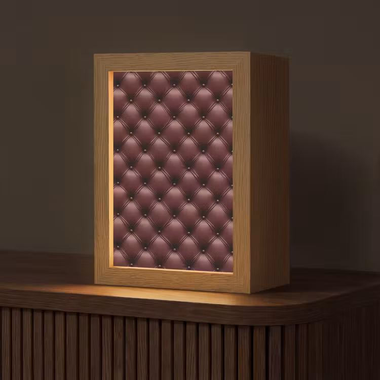 Leer - Patroon - Bordeaux Light Box met kabel (Tafellamp) klein 925 -z3d_website