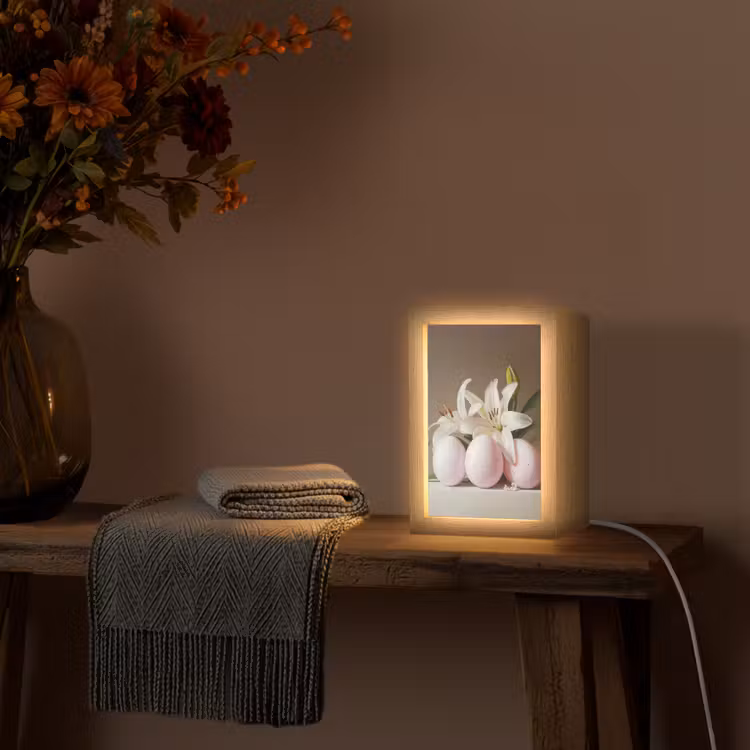 Lelies - Eieren - Pasen Light Box met kabel (Tafellamp) klein -sfeer4