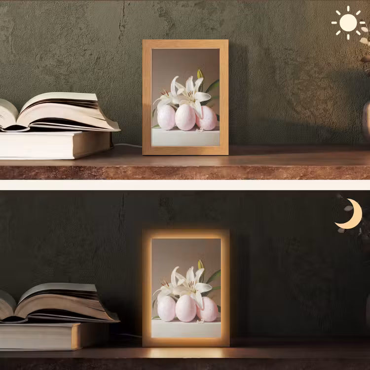 Lelies - Eieren - Pasen Light Box met kabel (Tafellamp) klein -sfeer3