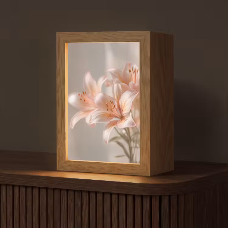 Lelies - Meeldraden - Roze - Wazig Light Box met kabel (Tafellamp) klein -z3d_website
