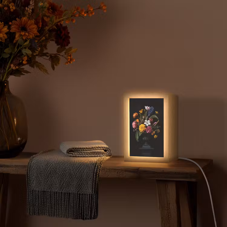 Lente - Bloemen - Klassiek - Vaas Light Box met kabel (Tafellamp) klein -sfeer4