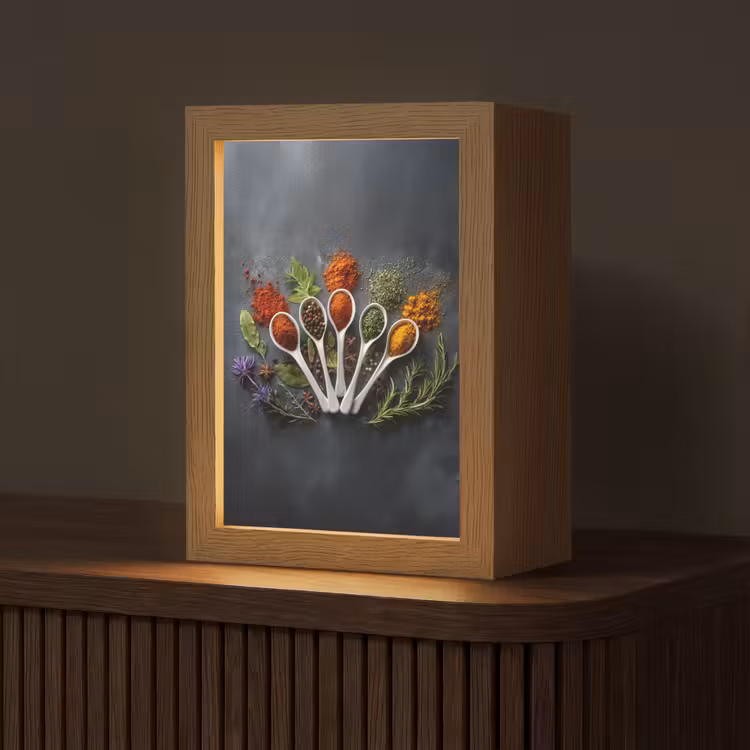 Lepels - Wit - Poeder - Kruiden Light Box met kabel (Tafellamp) klein -z3d_website