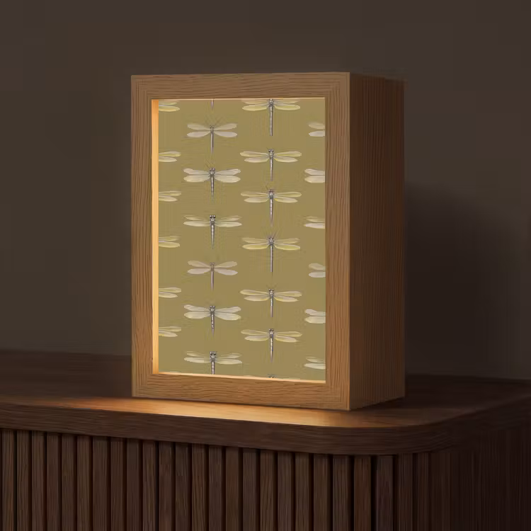 Libellen - Patroon - Groen Light Box met kabel (Tafellamp) klein 925 -z3d_website