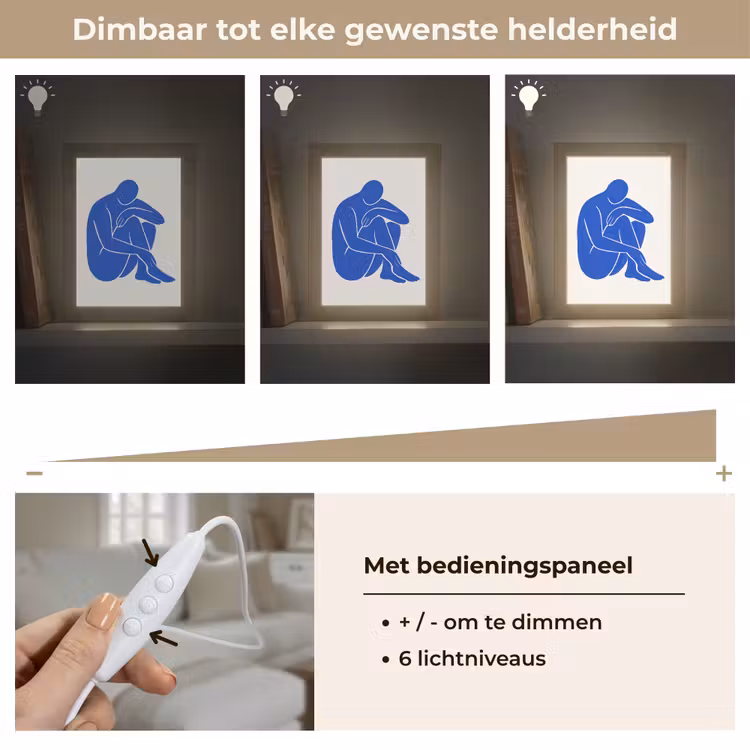 Lichaam - Abstract - Blauw Light Box met kabel (Tafellamp) klein -USP_dimbaarNL