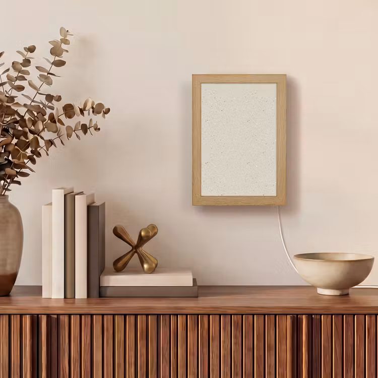 Lichtbeige - Terrazzo - Grijs Light Box met kabel (Tafellamp) klein 925 -sfeer2