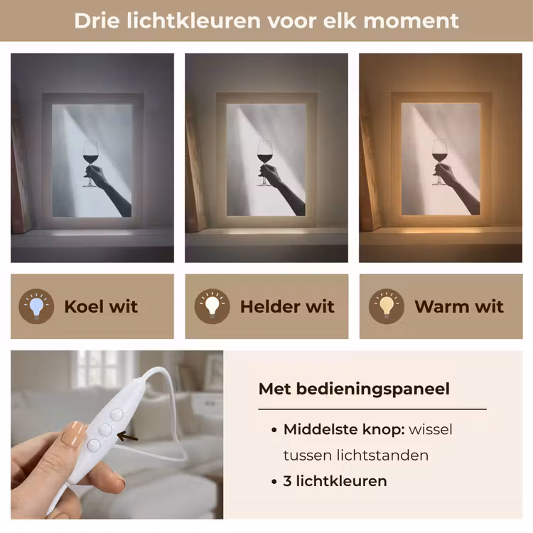 Lichtinval - Wijn - Rood - Glas Light Box met kabel (Tafellamp) klein -USP_lichtkleurNL
