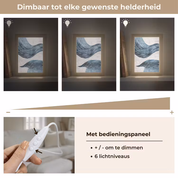 Lijnen - Golven - Abstract - Blauw Light Box met kabel (Tafellamp) klein -USP_dimbaarNL